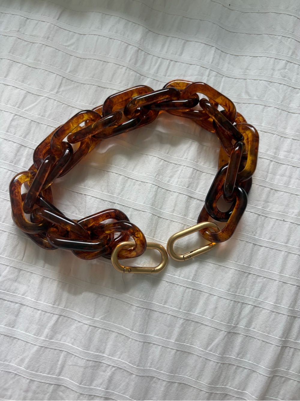Clare V tortoise resin strap